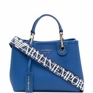 Emporio Armani MyEA Logo-Strap Small Tote, Blue